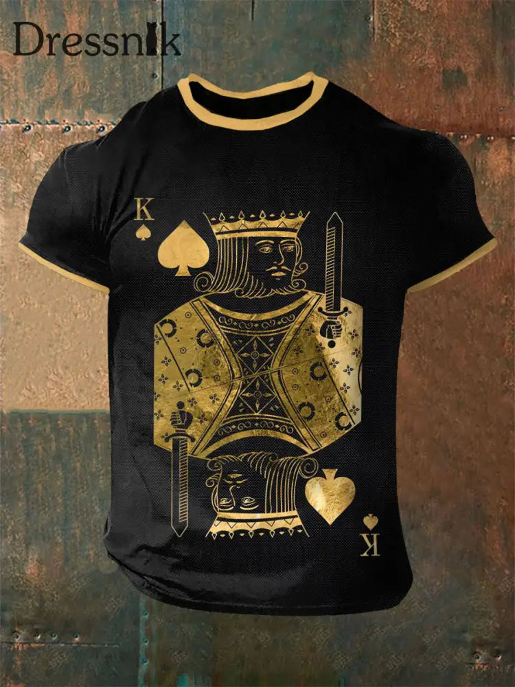 Herren Poker T-Shirt Schwarz / S