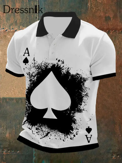 Herren Poker T-Shirt Schwarz / S