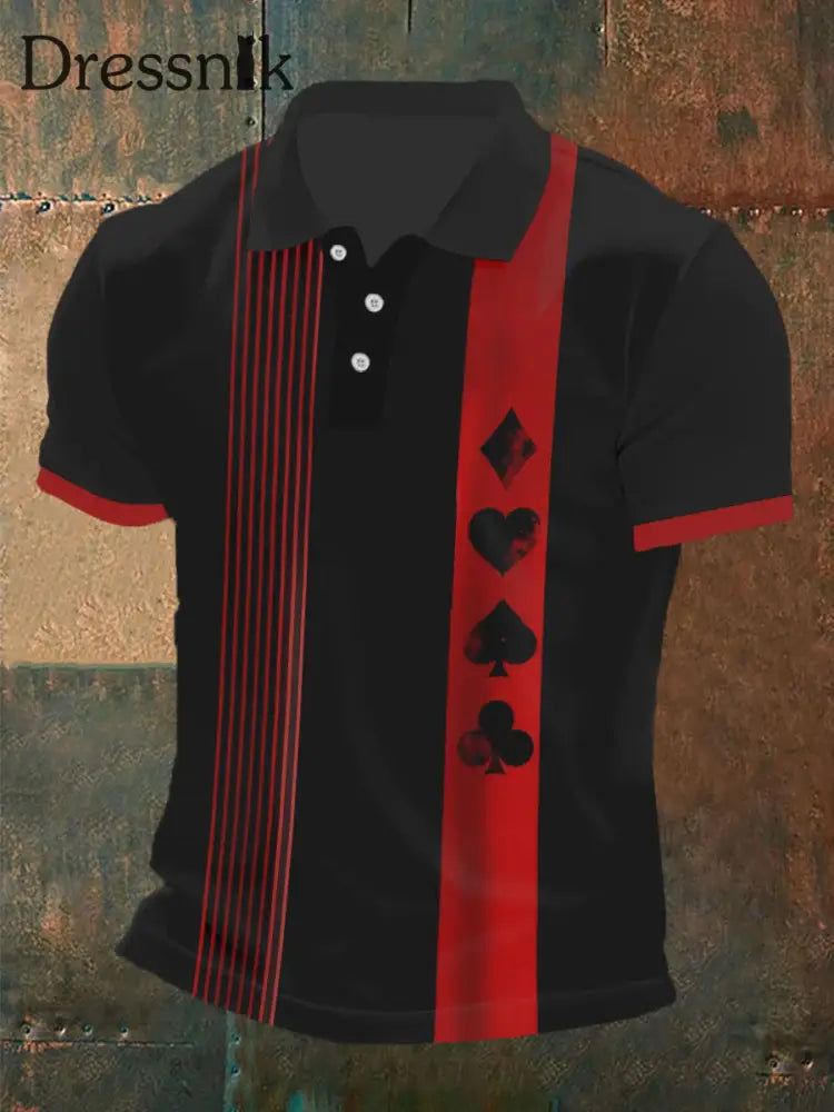 Herren Poker T-Shirt Schwarz / S