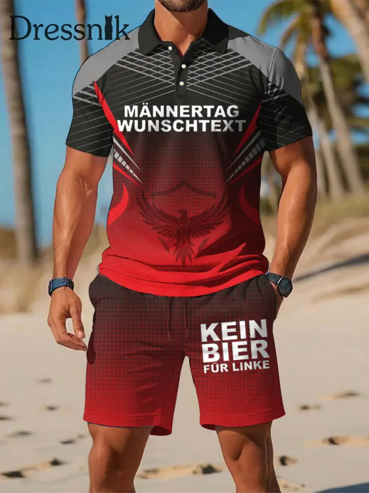Herren-Polo-Sets Kein Bier für Linke Print als bild / S