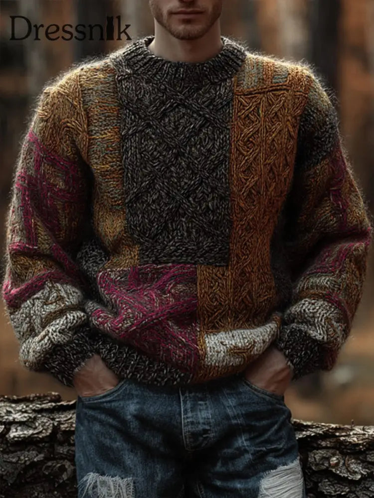 Herren Pullover mit geometrischem Muster als bild / S