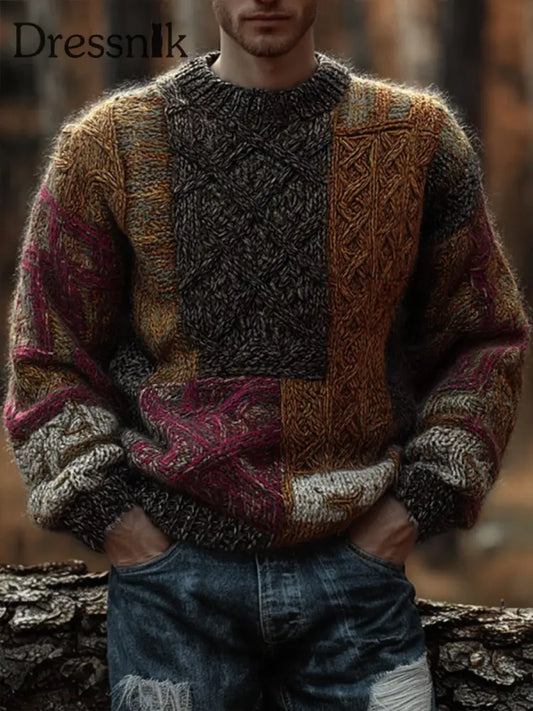 Herren Pullover mit geometrischem Muster als bild / S