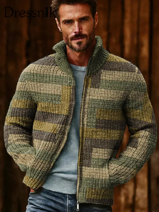 Herren-Pullover mit Reiß verschluss geometrische Kunst als bild / S