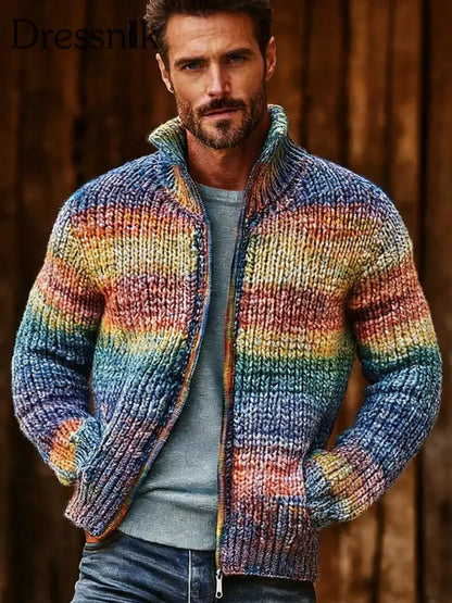 Herren-Pullover mit Reiß verschluss geometrische Kunst als bild / S
