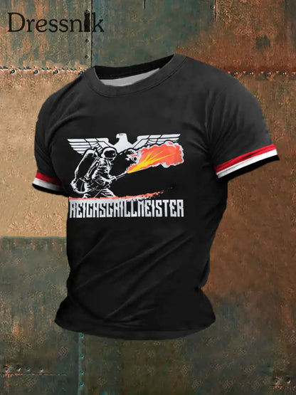 Herren-Reichs grill meister bedrucktes Kurzarm-T-Shirt Schwarz / S