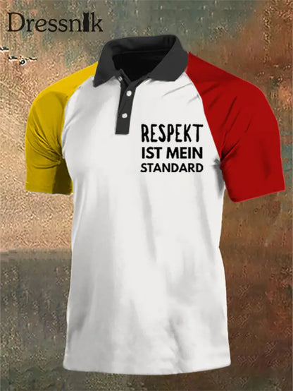 Herren Respekt ist mein Standard bedrucktes Polos hirt Weiß / S