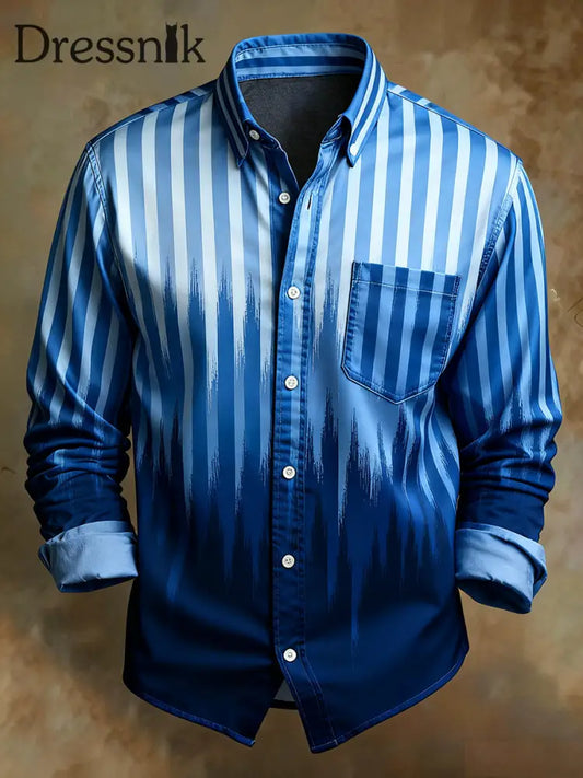 Herren Retro Abstrakter Kunstdruck Komfortables Business-Style-Shirt A / S