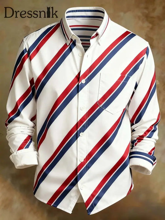 Herren Retro Abstrakter Kunstdruck Komfortables Business-Style-Shirt A / S