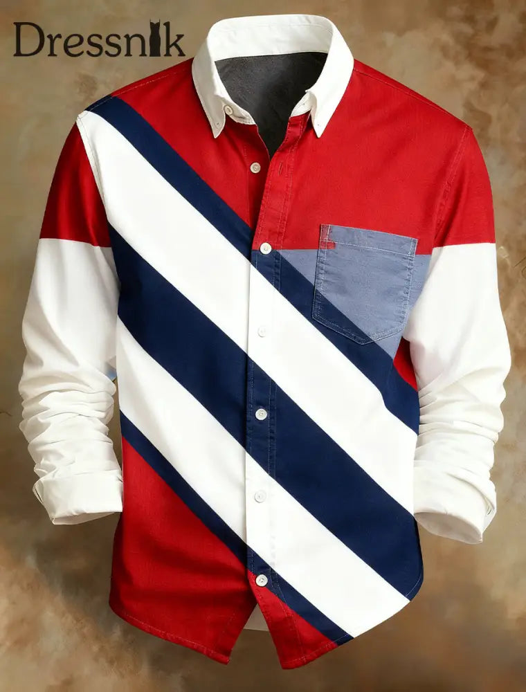 Herren Retro Abstrakter Kunstdruck Komfortables Business-Style-Shirt A / S