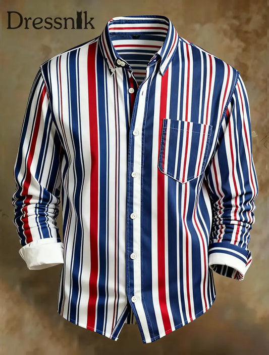 Herren Retro Abstrakter Kunstdruck Komfortables Business-Style-Shirt A / S