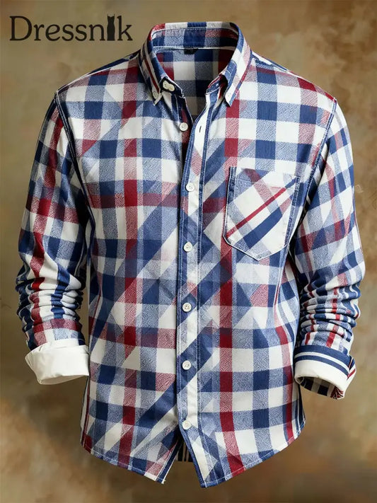 Herren Retro Abstrakter Kunstdruck Komfortables Business-Style-Shirt A / S