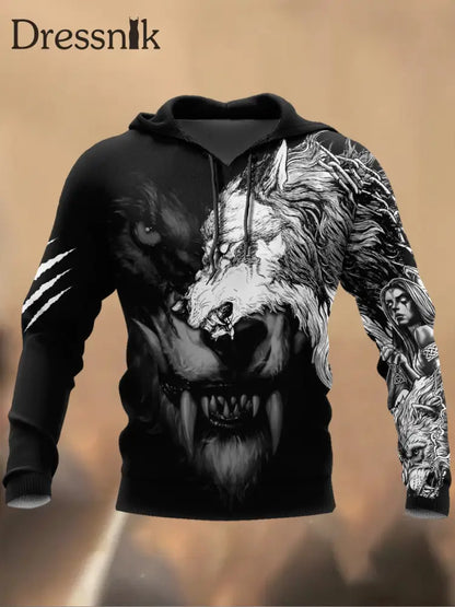Herren Retro bedrucktes Casual Sweatshirt Stil 4 / M