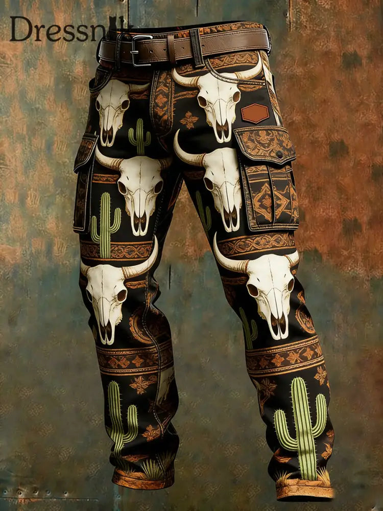 Herren Retro Business Casual Western Arbeits hosen A / S