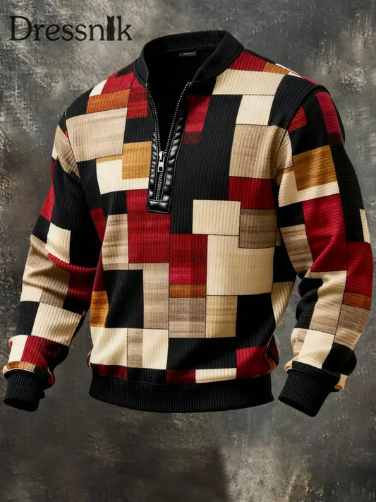 Herren Retro Casual Bedrucktes Sweatshirt als bild / S