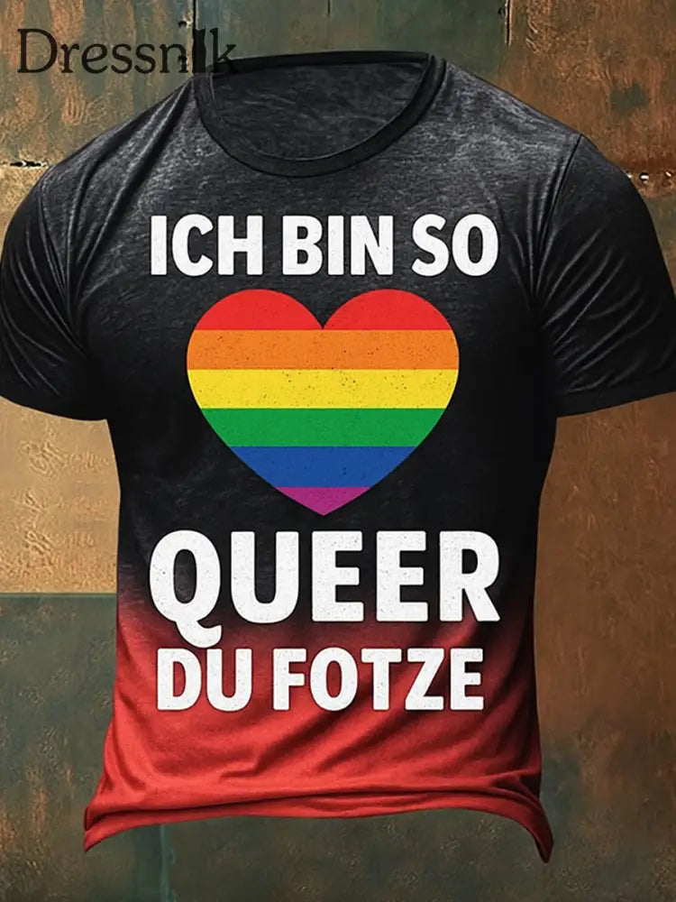 Herren Retro Christopher Street Day LGBT Bedrucktes Rundhals-Sport-Kurzarm-T-Shirt A / S