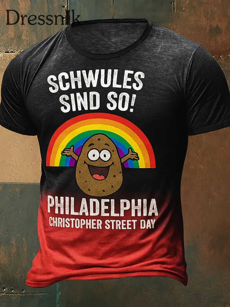 Herren Retro Christopher Street Day LGBT Bedrucktes Rundhals-Sport-Kurzarm-T-Shirt A / S