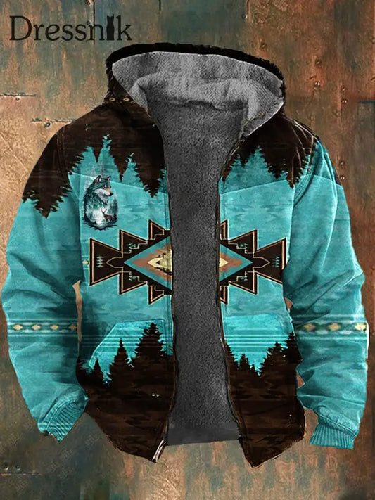 Herren Retro Country Western Kaschmir Gestrickte Bedruckte Reiß Verschluss Strickjacke Freizeit