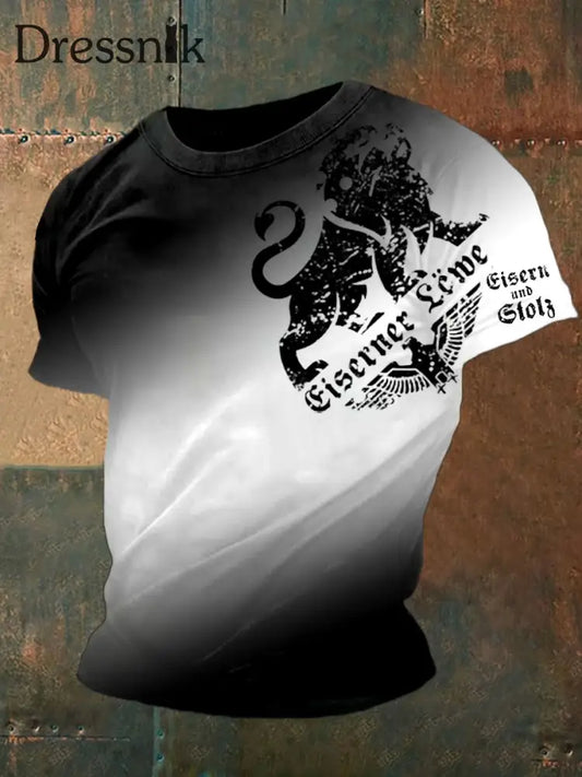 Herren Retro Deutsch Print Lässiges Kurzarm T-Shirt A / S