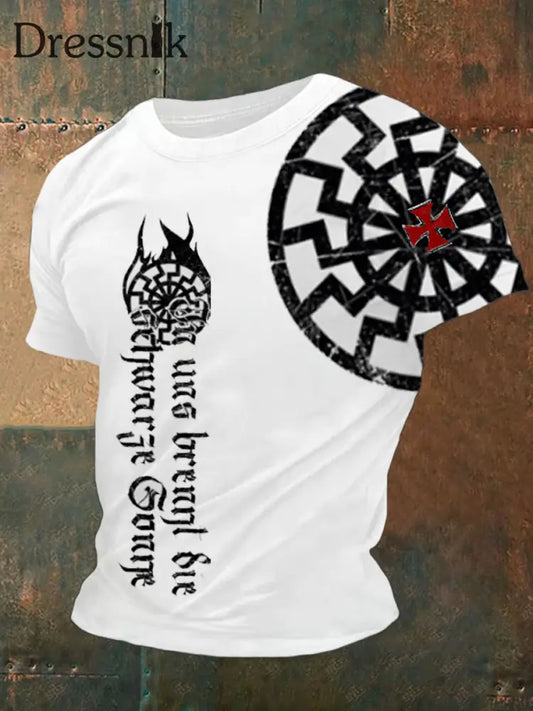 Herren Retro Deutsch Print Lässiges Kurzarm T-Shirt A / S