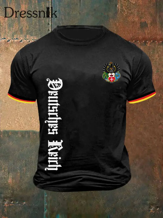 Herren Retro Deutsches Kultur muster Lässiges Kurzarm-T-Shirt A / S