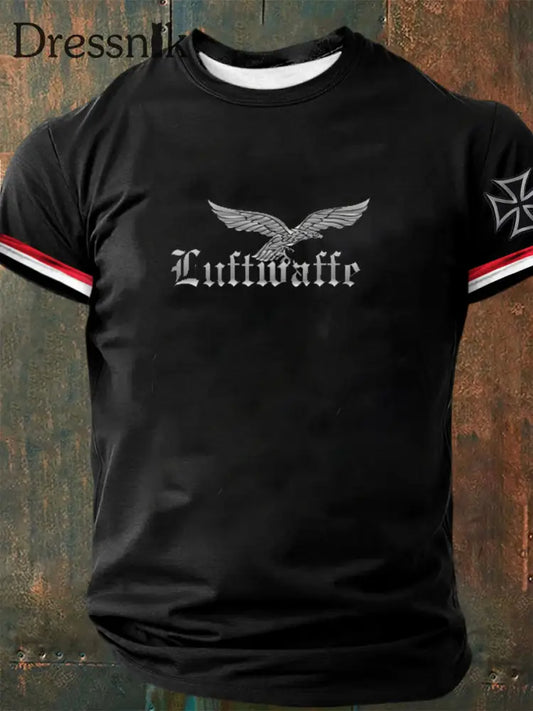 Herren Retro Deutsches Kultur muster Lässiges Kurzarm-T-Shirt A / S