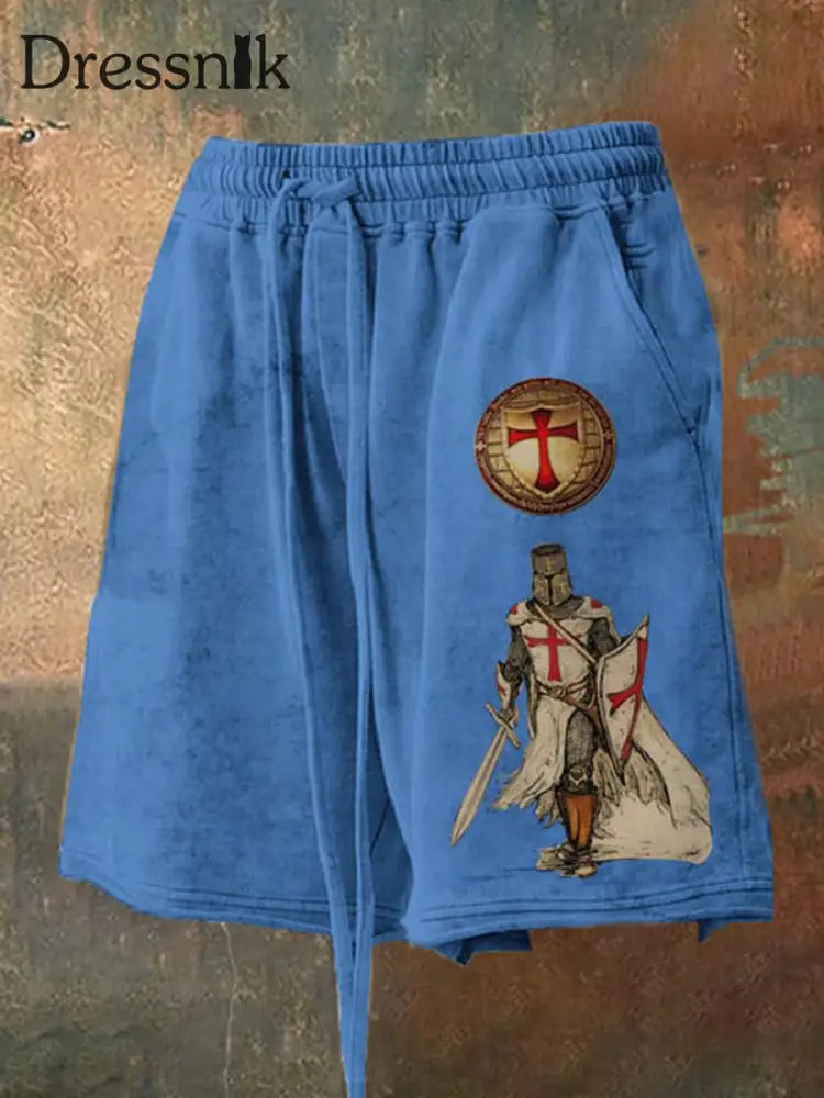 Herren Retro Knight Faith Shorts Blau / S