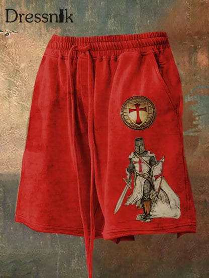 Herren Retro Knight Faith Shorts Rot / S