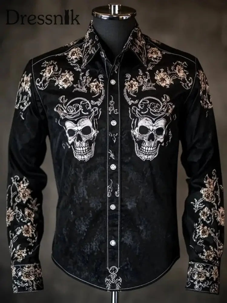 Herren Retro-lässiges T-Shirt mit Totenkopf druck als bild / S