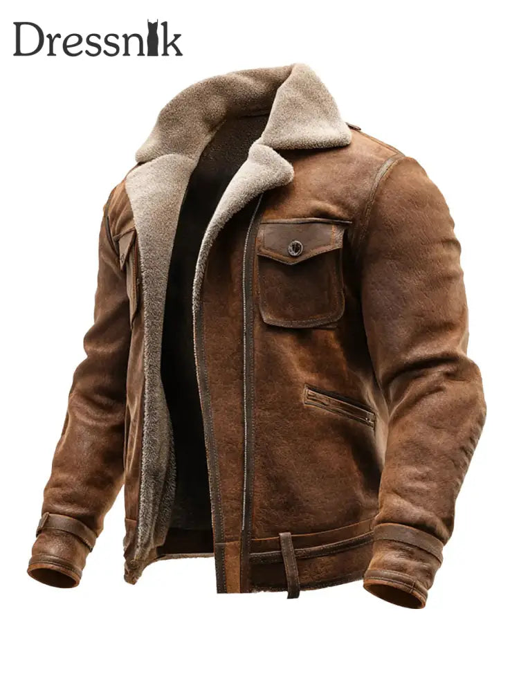 Herren Retro Plüsch Freizeit jacke