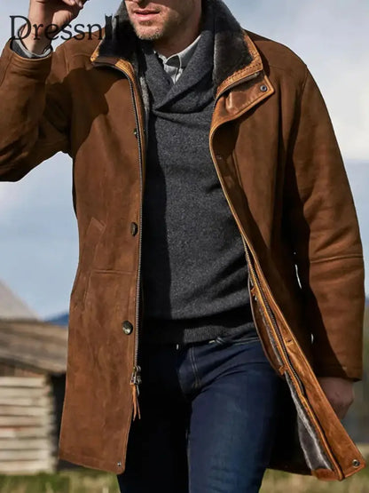 Herren Retro Plüsch Freizeit jacke