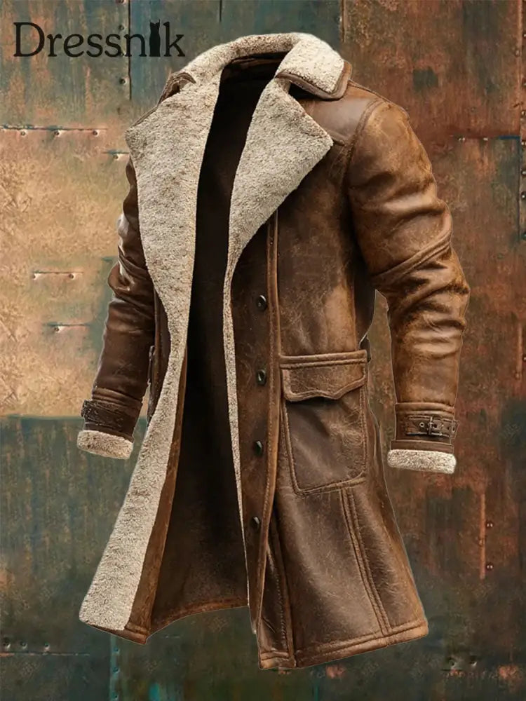 Herren Retro Plüsch Freizeit jacke als bild / S