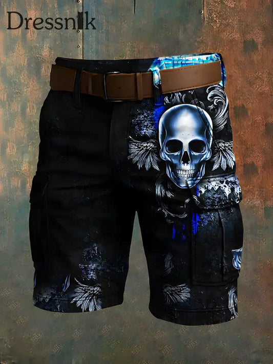 Herren Retro Punk Kunstdruck Freizeit shorts A / S