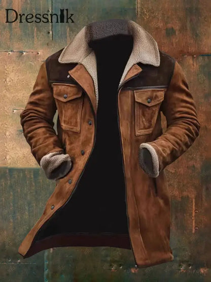 Herren Retro Tasche Reiß verschluss Jacke Kamel / S