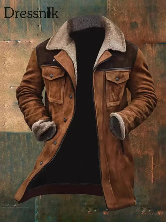 Herren Retro Tasche Reiß verschluss Jacke Kamel / S