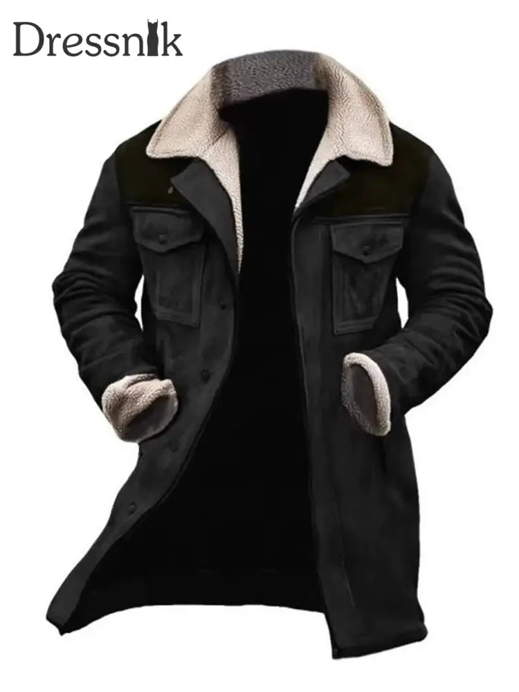 Herren Retro Tasche Reiß verschluss Jacke Schwarz / S