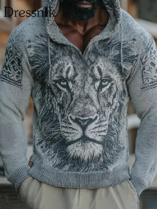 Herren Retro Tiger Print Casual Top als bild / S