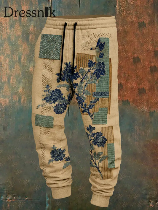 Herren Retro Urlaub Business Kunstdruck Freizeit Hose A / S
