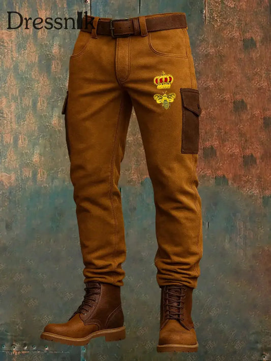 Herren Retro Vintage Print Business Lose Freizeit hosen A / S