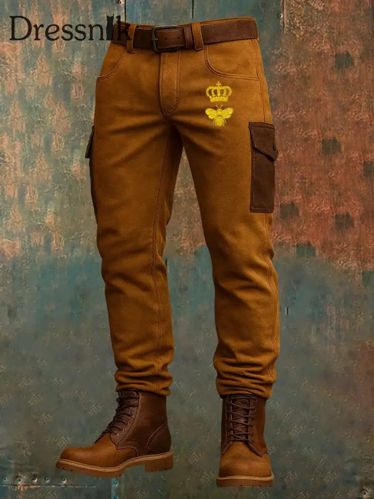 Herren Retro Vintage Print Business Lose Freizeit hosen A / S