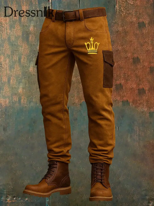 Herren Retro Vintage Print Business Lose Freizeit hosen A / S