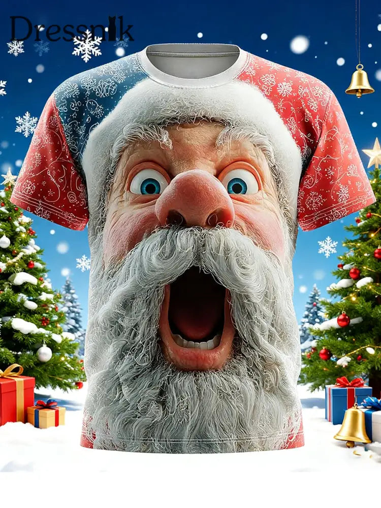 Herren Retro Weihnachten Weihnachts mann Bedrucktes T-Shirt als bild / S