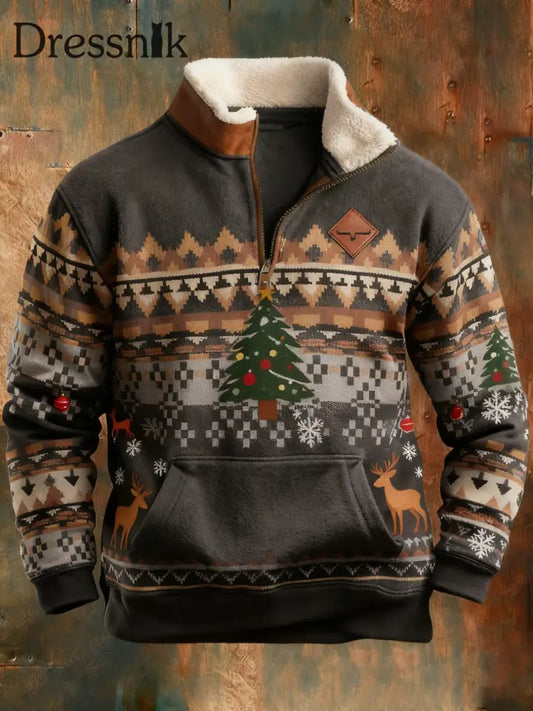 Herren Retro Weihnachts bedrucktes Sweatshirt als bild / S