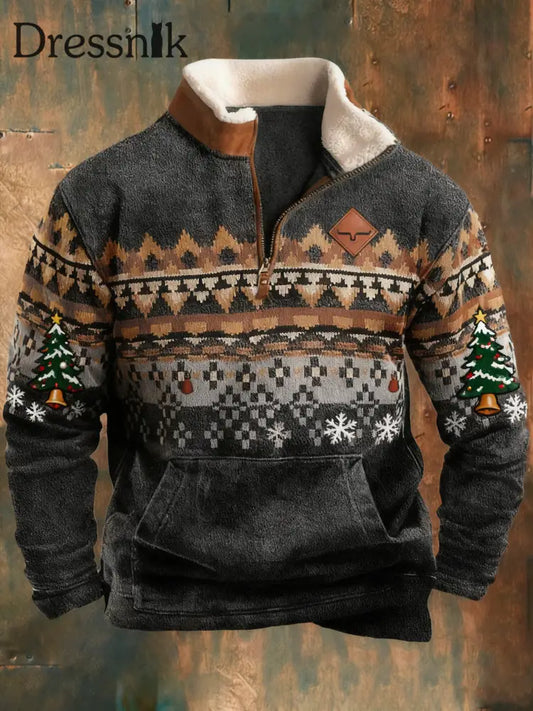 Herren Retro Weihnachts bedrucktes Sweatshirt als bild / S