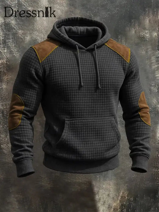 Herren Retro Western 3D Textur Casual Lang ärmel ige Kapuze als bild / S