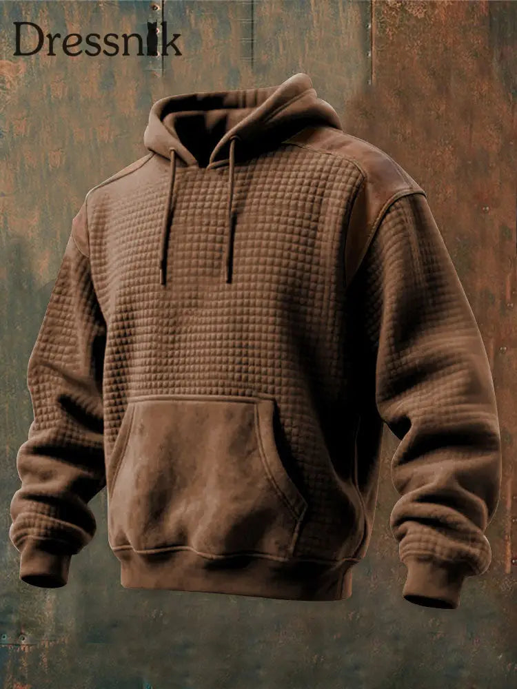 Herren Retro Western bedruckt Lässiges Langarm Sweatshirt/Hoodie Braun / S