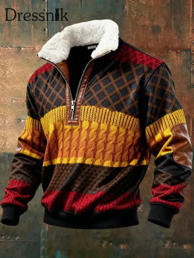 Herren Retro Western bedrucktes Casual Top als bild / S