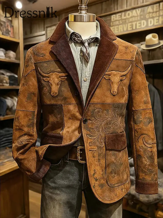 Herren Retro Western Casual Blazer als bild / S