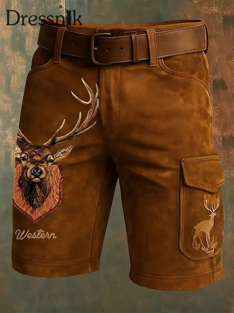 Herren Retro Western Casual Gedenk shorts A / S