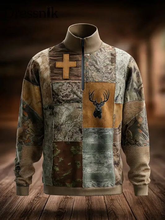 Herren Retro Western Faith Print Casual Top als bild / S