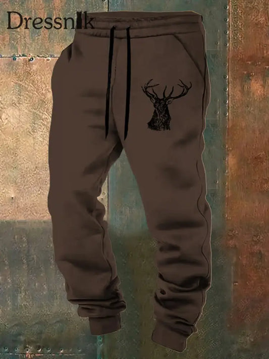 Herren Retro Western Print Lose Freizeit hosen A / S